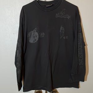 The Hundreds Limited Additions Sz Large Black Reflective Long Sleeve shirt